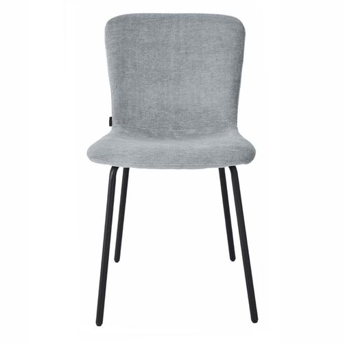 Lot De 4 Chaises De Repas En Tissu Gris Clair Pieds Métal – Astrid