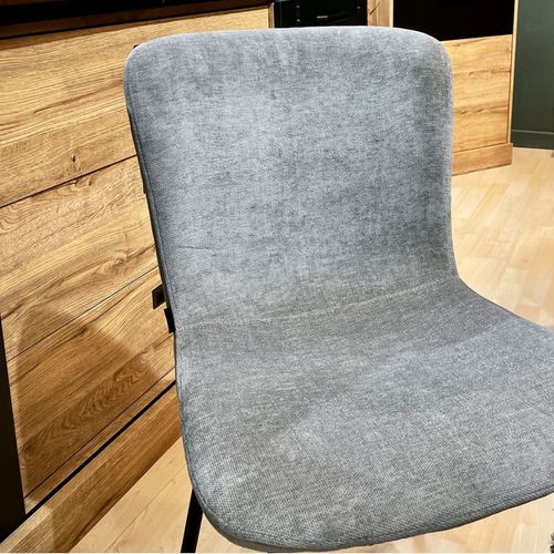 Lot De 4 Chaises De Repas En Tissu Gris Clair Pieds Métal – Astrid