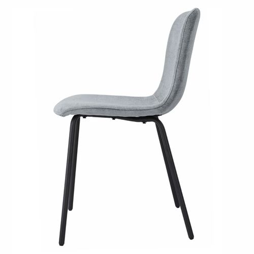 Lot De 4 Chaises De Repas En Tissu Gris Clair Pieds Métal – Astrid