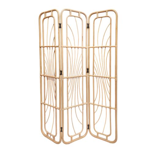 Paravent H. 180 Cm En Rotin Naturel Ajouré Formes Organiques – Hazel