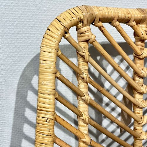 Lot 2 Chaises En Rotin Naturel Tressé Et Pieds Métal Noir – Kandy 2