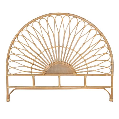 Tête De Lit 160 Cm Ronde En Rotin Naturel Avec Cannage - Hazel