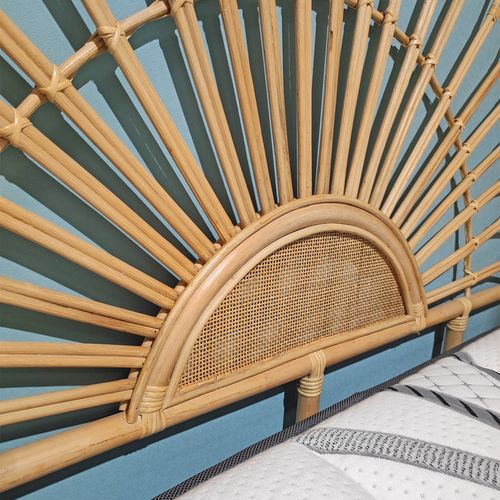 Tête De Lit 180 Cm Ronde En Rotin Naturel Avec Cannage - Hazel