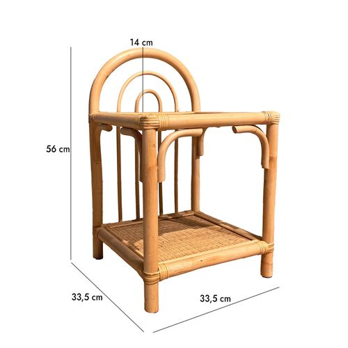 Table D'appoint 56 Cm En Rotin Naturel Avec 2 Tablettes – Hazel