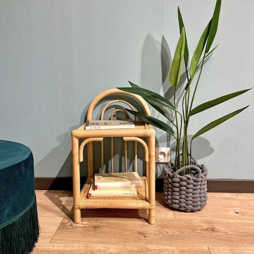 Table D'appoint 56 Cm En Rotin Naturel Avec 2 Tablettes – Hazel