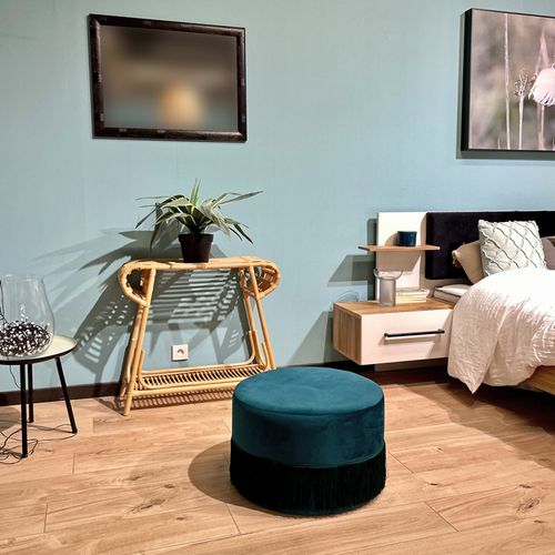 Console 80 Cm Forme Trapèze Arrondi En Rotin Naturel Tressé – Hazel