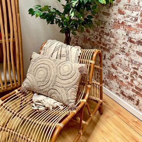 Fauteuil Lounge Arrondi En Rotin Naturel Tressé – Jackie