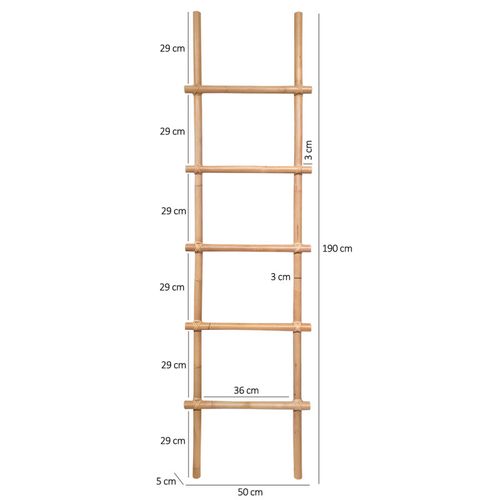 Echelle Porte Serviette 190 Cm En Rotin Naturel - Livio