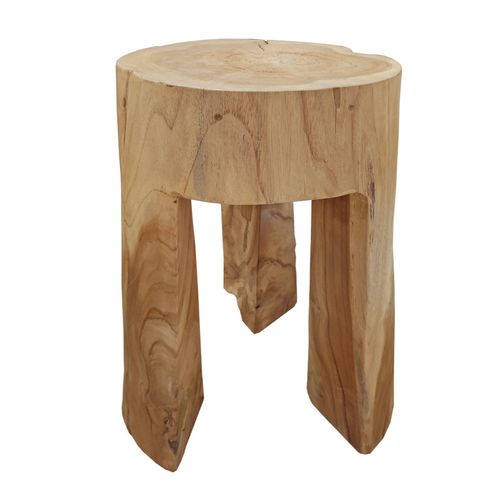 Table D'appoint 3 Pieds En Racine De Bois De Teck Massif - Emori