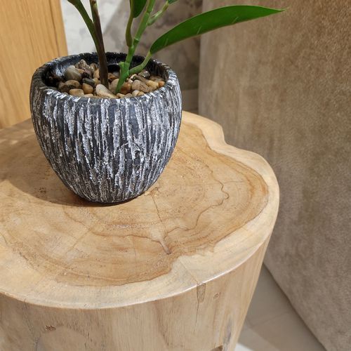 Table D'appoint 3 Pieds En Racine De Bois De Teck Massif - Emori