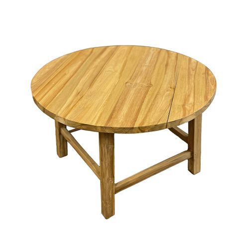 Table Basse Ronde 70 Cm En Bois De Teck Massif – Sylvia