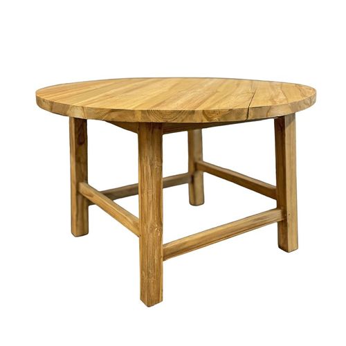 Table Basse Ronde 70 Cm En Bois De Teck Massif – Sylvia