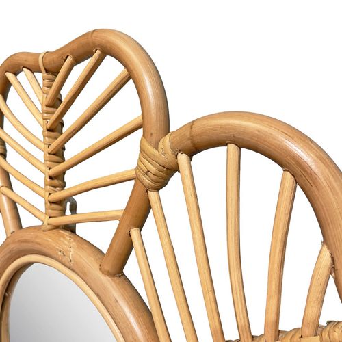 Miroir Mural D. 62 Cm Rond Forme Fleur En Rotin Tressé – Hazel