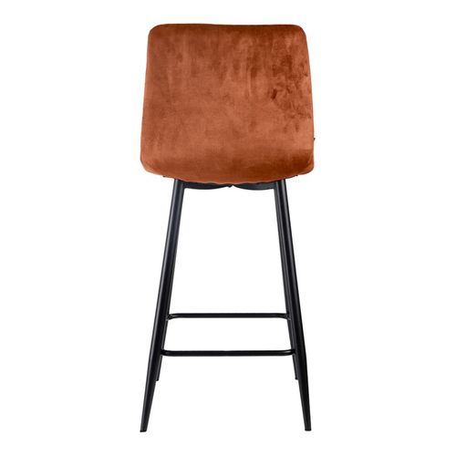 Lot 2 Tabourets De Bar En Velours Ocre Pieds Métal Noir – Nami 2