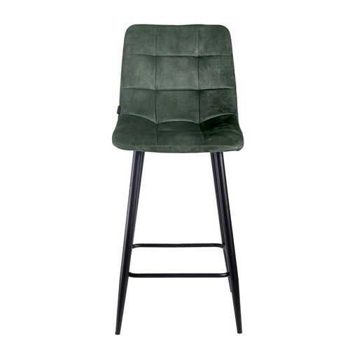 Lot 2 Tabourets De Bar En Velours Vert Pieds Métal Noir – Nami 2