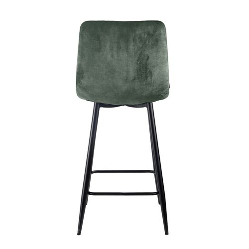 Lot 2 Tabourets De Bar En Velours Vert Pieds Métal Noir – Nami 2