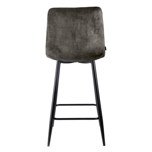 Lot 2 Tabourets De Bar Velours Gris Anthracite Pieds Métal – Nami 2
