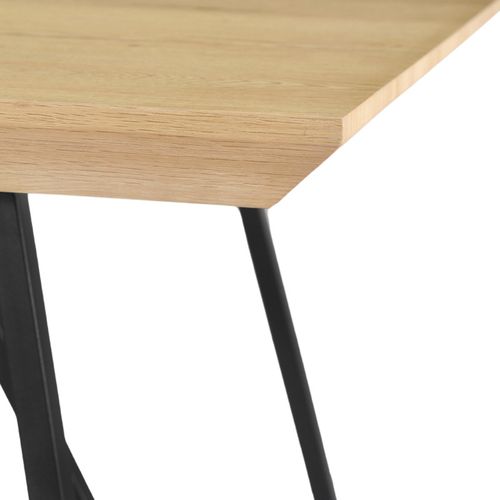 Table De Repas L. 160 Cm Décor Chêne Et Pieds En Métal Noir - Evolia