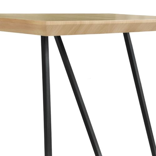 Table De Repas L. 160 Cm Décor Chêne Et Pieds En Métal Noir - Evolia
