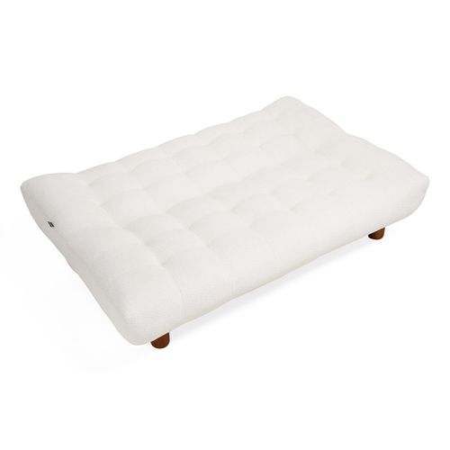 Banquette Convertible Capitonnée En Tissu Bouclette Écru - Valentin