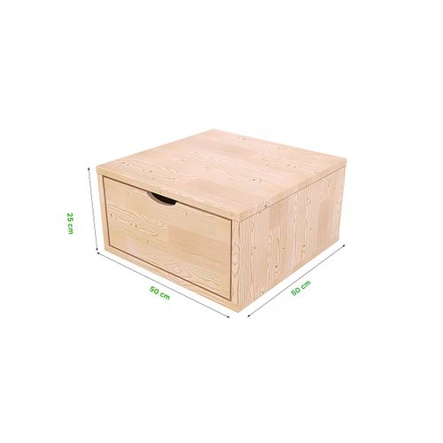 Cube De Rangement Bois 50x50 Cm + Tiroir