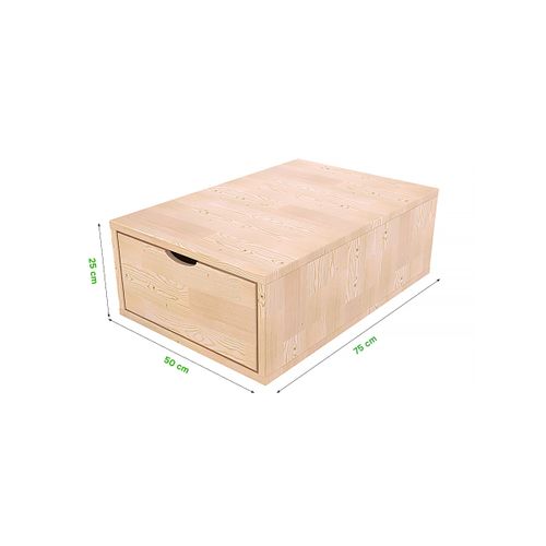 Cube De Rangement Bois 75x50 Cm + Tiroir