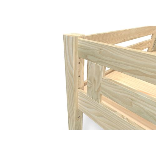 Lit Mezzanine Adulte 120x200 Bois + Échelle Hauteur Réglable Alpage