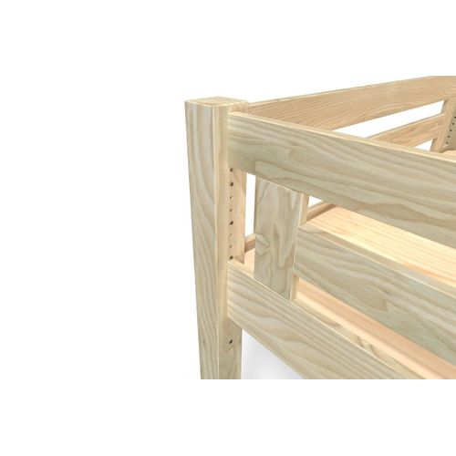 Lit Mezzanine Adulte Bois 140x200 Alpage Hauteur Réglable + Escalier Cube