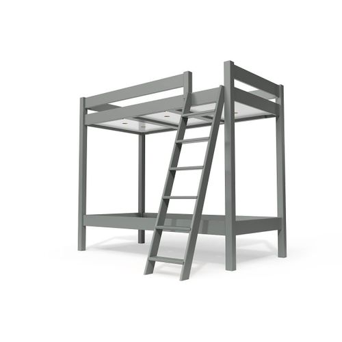Lit Superposé 2 Places 90x190 Échelle Inclinée Bois Abc