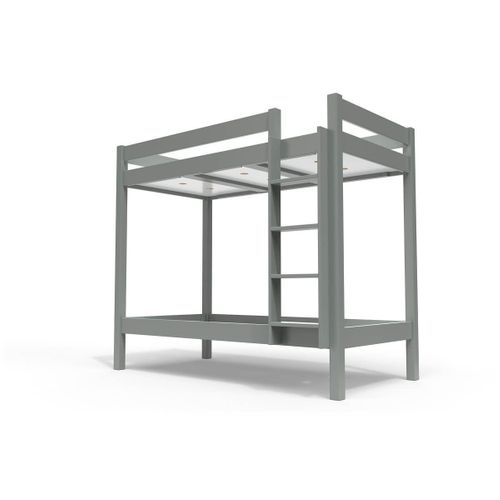 Lit Superposé 2 Places 90x190 Échelle Droite Bois Abc