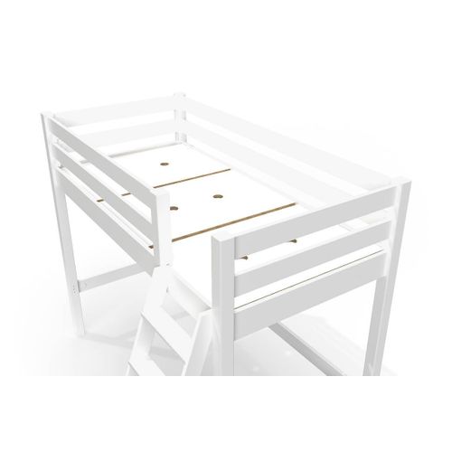 Lit Mi-hauteur 90x200 Bois Abc Avec Échelle Inclinée