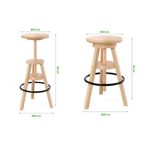 Tabouret De Bar Bois à Vis