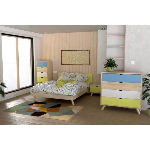 Chiffonnier Scandinave Bois 5 Tiroirs Viking