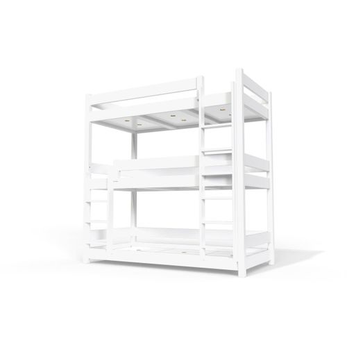 Lit Superposé 3 Places 90x190 En Bois Massif Abc