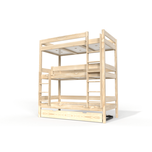 Lit Superposé 4 Places 90x190 En Bois Massif Abc