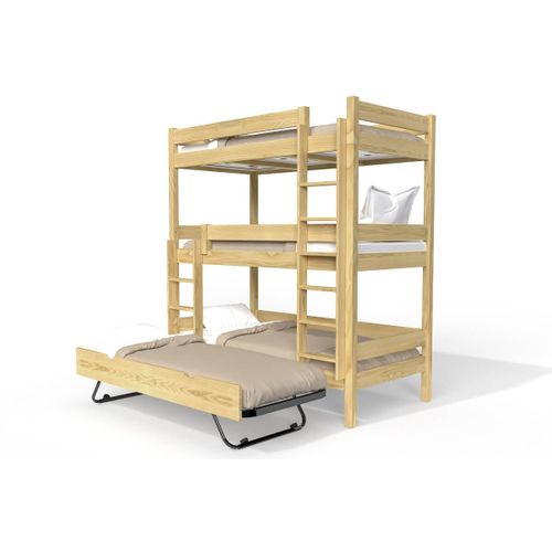 Lit Superposé 4 Places 90x190 En Bois Massif Abc