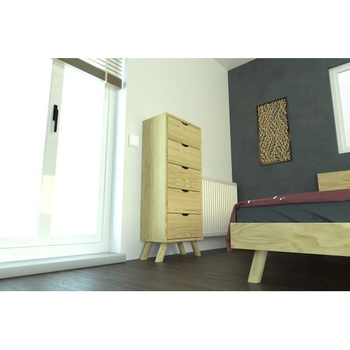 Chiffonnier Scandinave Bois 5 Tiroirs Viking