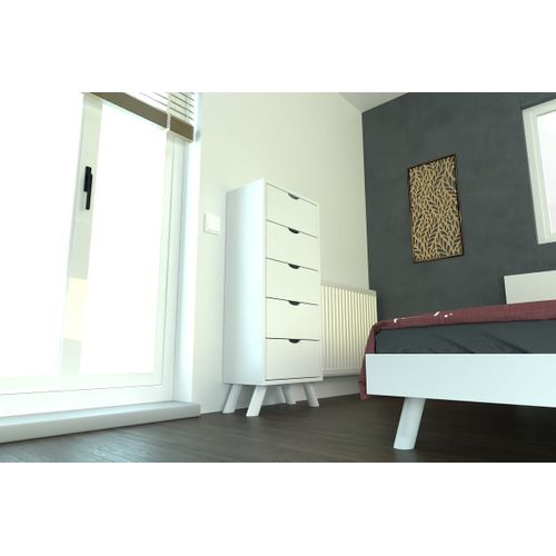 Chiffonnier Scandinave Bois 5 Tiroirs Viking