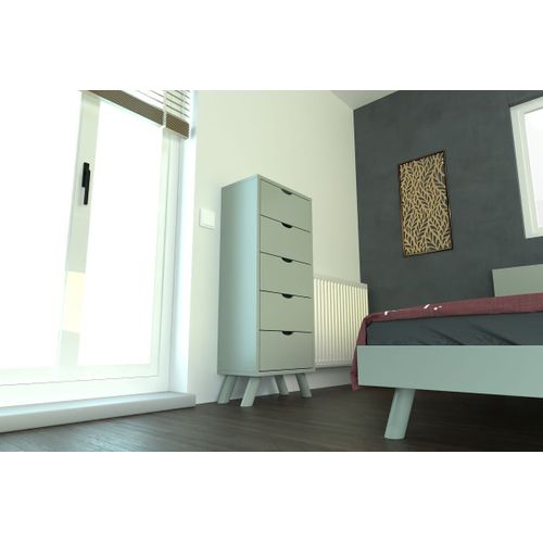 Chiffonnier Scandinave Bois 5 Tiroirs Viking