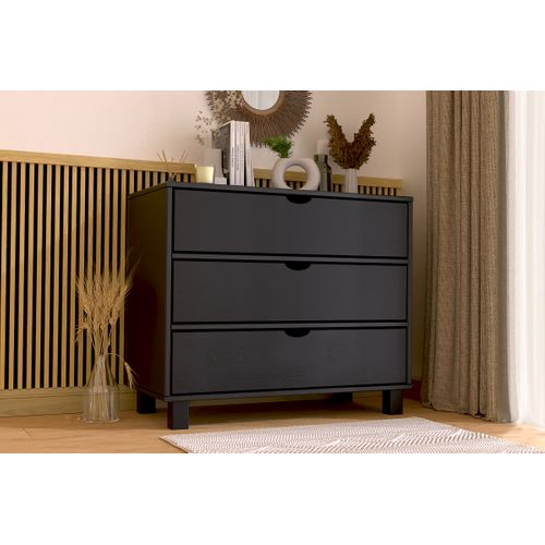 Commode Bois 3 Tiroirs Cube