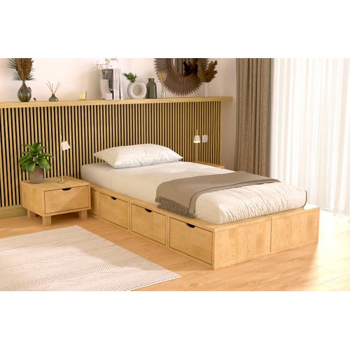 Lit 1 Place Avec Rangement 90x200 Cube