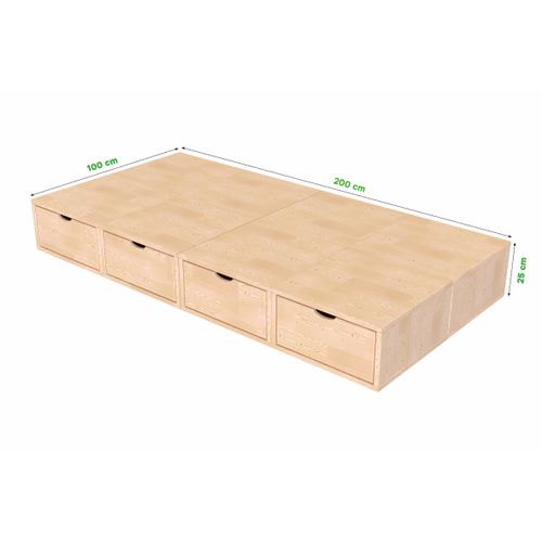 Lit 1 Place Avec Rangement 90x200 Cube