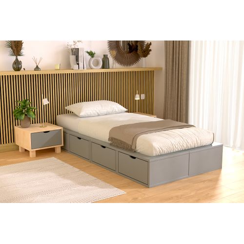 Lit 1 Place Avec Rangement 90x200 Cube