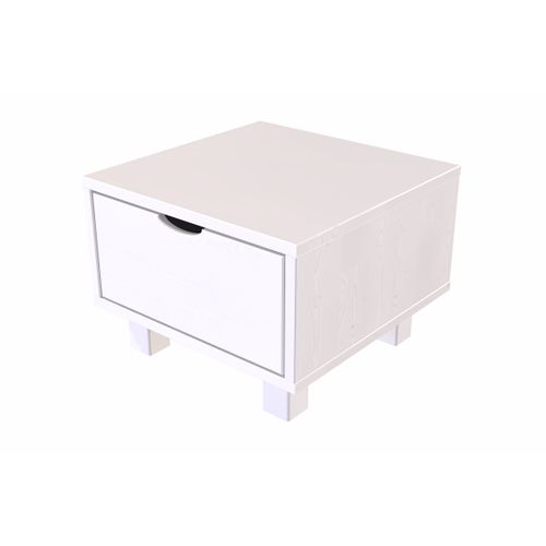 Table De Chevet Bois Cube + Tiroir