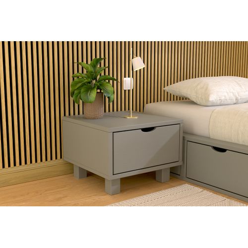 Table De Chevet Bois Cube + Tiroir