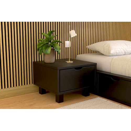 Table De Chevet Bois Cube + Tiroir