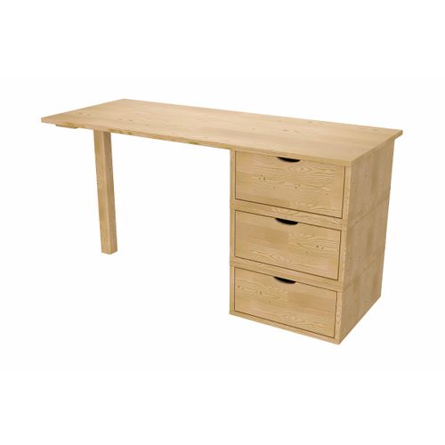 Bureau Bois 3 Tiroirs Cube