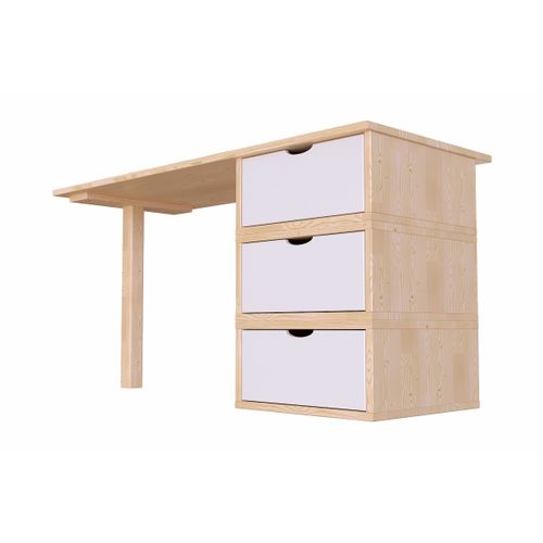 Bureau Bois 3 Tiroirs Cube