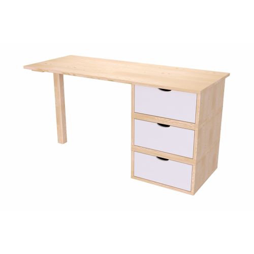 Bureau Bois 3 Tiroirs Cube