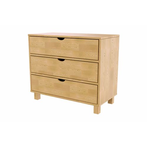 Commode Bois 3 Tiroirs Cube